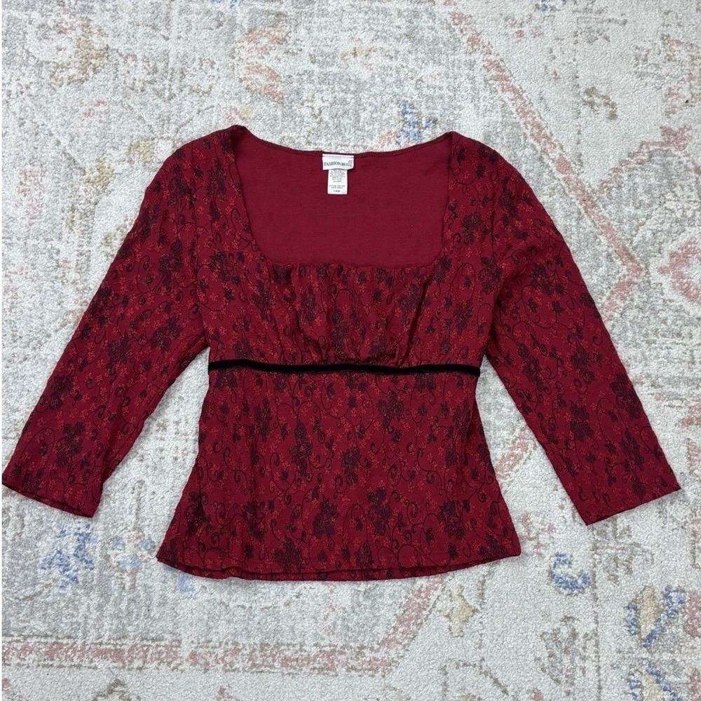 Vintage 90s Fashion Bug Vampy Goth Coquette Babydoll Top L